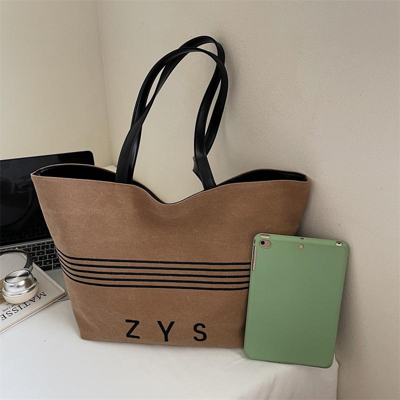 Canvas Bag Large Capacity Women's Shoulder Bag Commuter Tote Bag