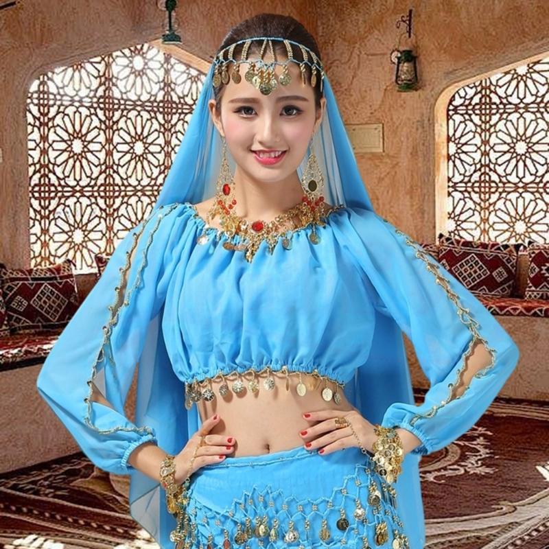 Women Belly Dance Costume Belly Dance Outfits Belly Dance Coins Tops Belly Dancing Crop Top for Halloween Party Stage