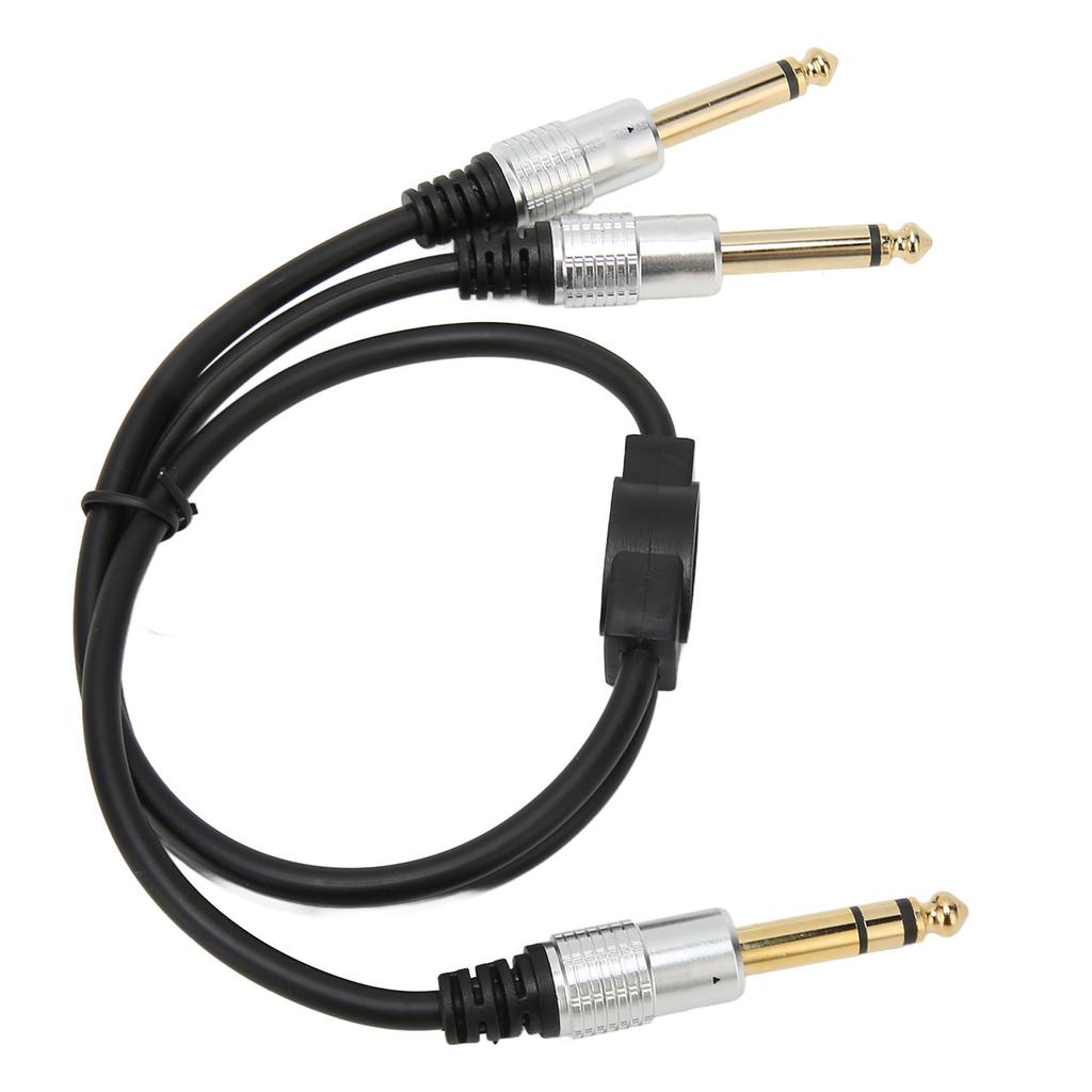6.35mm to Dual 6.35mm Y Splitter Cable Professional Male to Male 1 4 Inch Stereo Cable for Amplifier Microphone Speaker