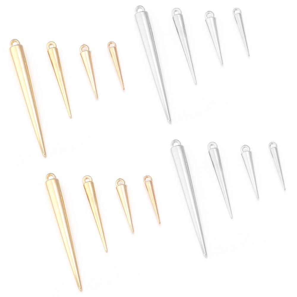 50-200pcs/lot Cone Charms Pendants Plastics CCB Rivet Spike Beads Charms For Women Man Hoop Earring Necklace Jewelry Making