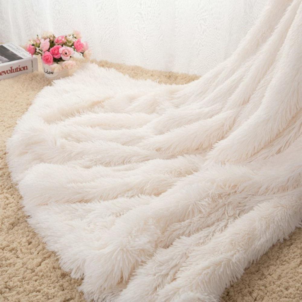 Super Soft Long Shaggy Fuzzy Fur Faux Fur Warm Elegant Cozy With Fluffy Sherpa Throw Blanket