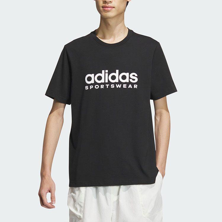 Adidas Big Linear Logo T-shirt Asia Sizing 'Black White' JI9069