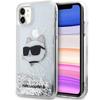 Etui Do iPhone 11 Karl Lagerfeld Glitter Choupette Srebrne