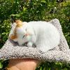 Sleeping Cat Plush Toy with Soft Faux Fur Bamboo Charcoal Bag Air Purifier Car Decor Realistic