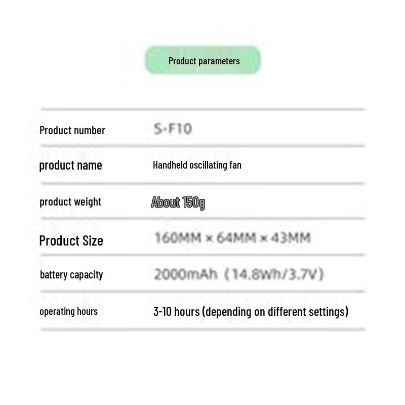 OEING Portable High-Speed Turbo Handheld Fan