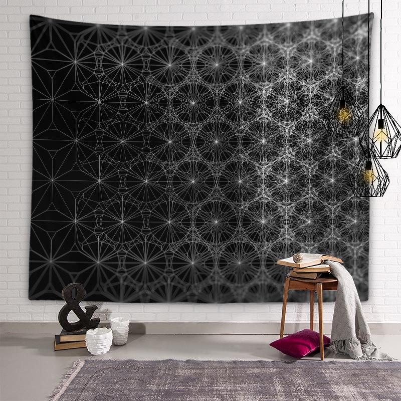 Tapiserie cu pisici colorate cu personalitate, tapiserie psihedelica geometrică, mandala, artă de perete, tapiserie hippie, boemă, decor acasă