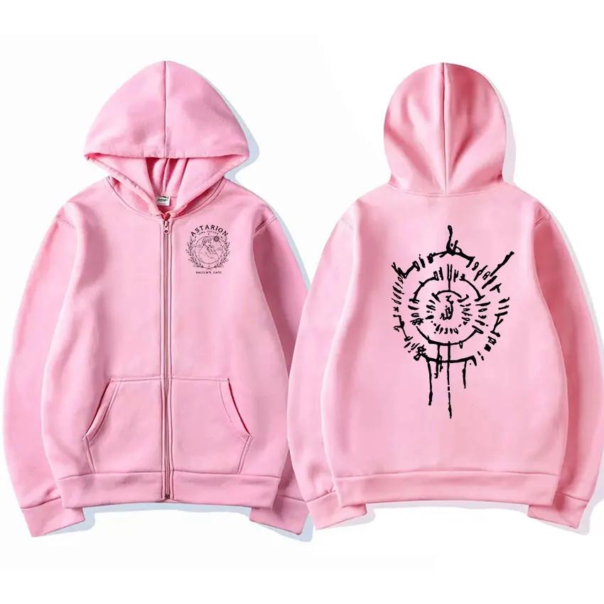 Astarion Print Zipper Hoodie Men Casual Fashion Oversized Zip Up Sweatshirt Unisex Coats Pullover Hoody Harajuku