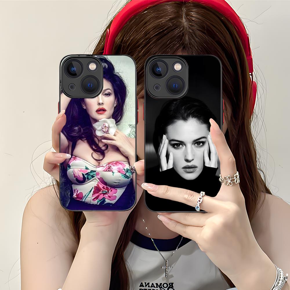 Monica Bellucci Mobile Phone Case for iPhone 16 15 14 13 12 11 X XR XS 8 7 Pro Max Plus Mini Colour Printing Silicone Smartphone