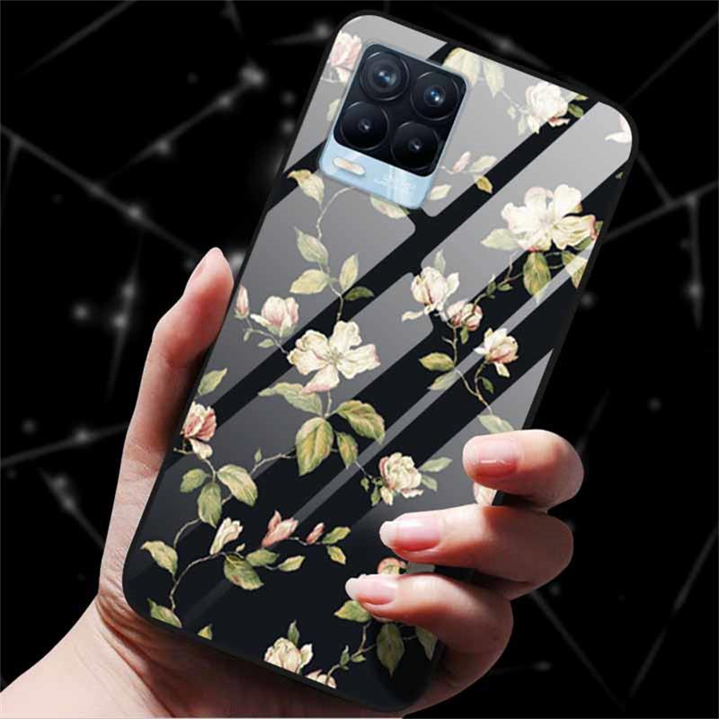 For Realme 8 Case Tempered Glass Hard Back Cover Case For Realme 8 5G 8i Realme 8 Pro Phone Case Cover Realme8 Pro Soft Bumper