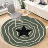 1pc Star Pattern Office Round Area Rug, Indoor Mat Suitable ForOffice, Under Office Chairs Bedroom Living Room Home Decor, Room Deco D008