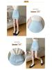 Women's Spring/Summer 2026 Stylish High-Waisted A-line Skirt with Ruffle Edge and Anti-Exposure Shorts