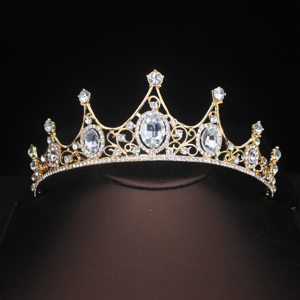Luxury Shiny Crystal Tiara Headband Exquisite Rhinestone Bridal Crown Wedding Bride Headwear Women Girl Pageant Prom Birthday