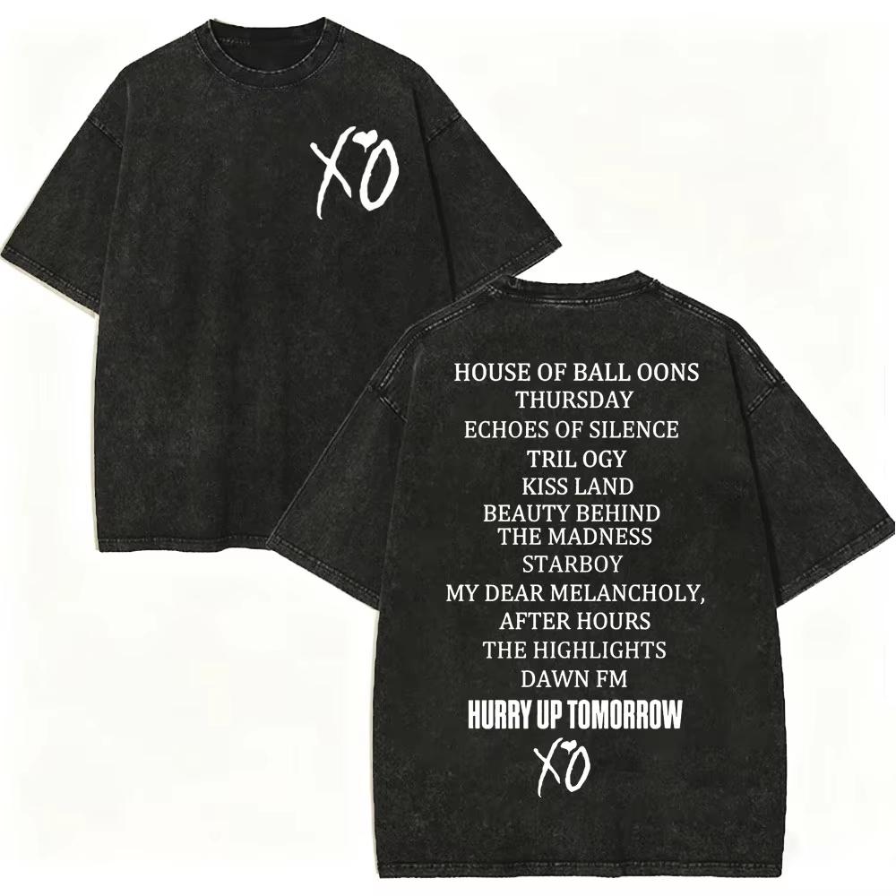 2026 Summer Hot Sale Vintage Washed Rapper The Weeknd Graphic T Shirts After Hours Til Dawn Tour T-shirt Men Women Vintage Streetwear Oversized Tshirt