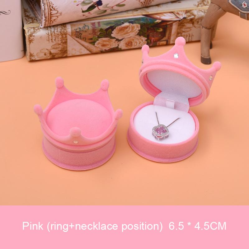 

Бархатная шкатулка-органайзер для украшений, милая шкатулка для обручальных колец, футляр для хранения корон, сережек, ожерелий, упаковка для подарков, аксессуары розовый