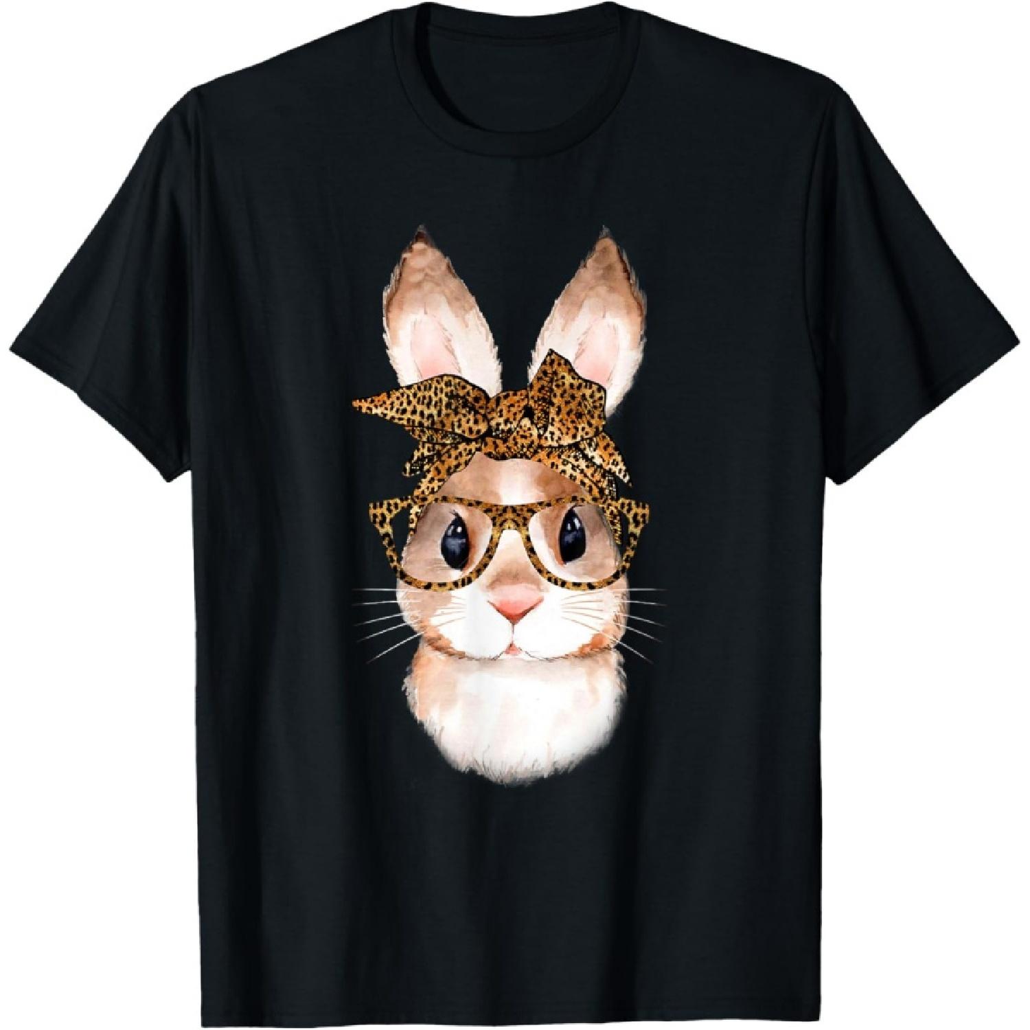 Cute Easter Bunny Mom Easter Leopard Year of the Rabbit T-Shirt S чёрный