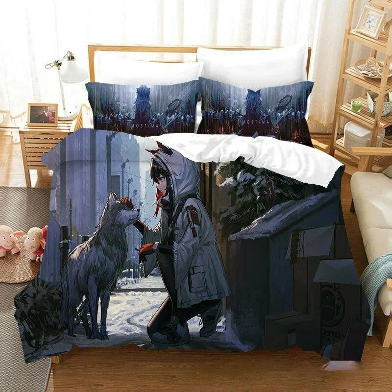 Comforter Anime Game Arknights Bedding Set 3D Printed Suitable For Bedroom Kids Home Textile