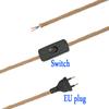 Retro Power Cords Hemp Rope Twiste Cable 2m 3m EU Plug with E26 E27 Vintage Lamp Bulb Holder for Hanging Lights
