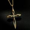 925 Sterling Silver Cross Pendant Necklace, Gold Plated Zircon Religious Chain Necklace, Elegant Spiritual Jewelry for Women