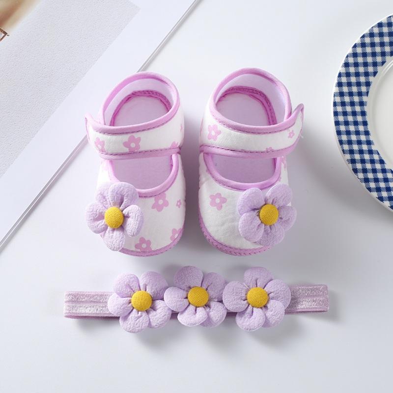 

Летняя парусиновая обувь для новорожденных девочек с цветочным принтом, обувь для первых ходунков, обувь для кроватки с повязкой на голову 13