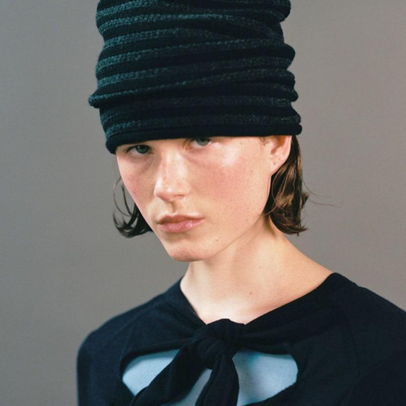 AWESOME NEEDS OVER FIT KNIT HAT_STRIPE BLACK