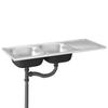 Vidaxl Double Bowl Kitchen Sink, Silver, 1200X600X155 Mm, Steel