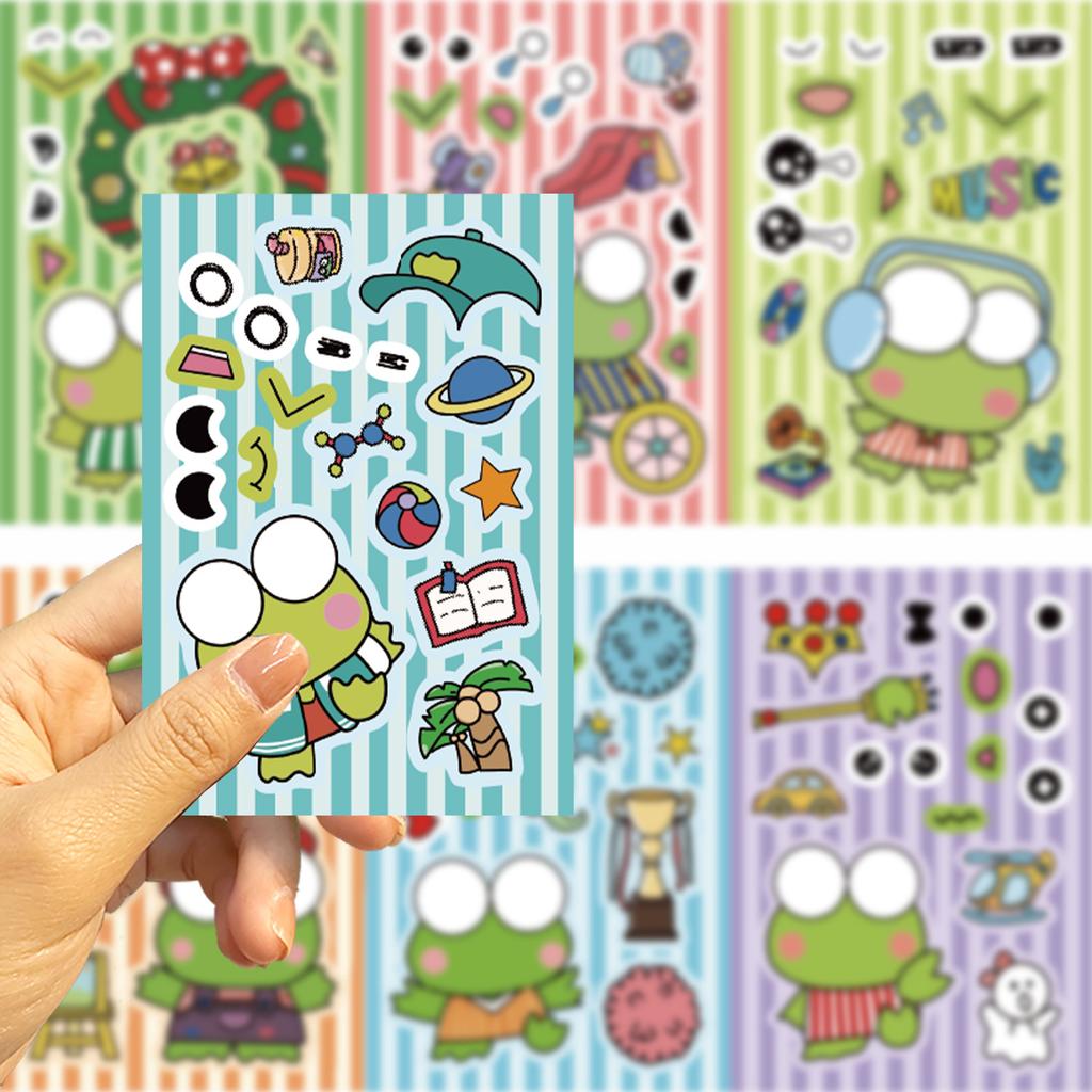 Toy Puzzle Cartoon Character Colobi Make A Face Sticker Handicraft Waterproof Repeat Sticker