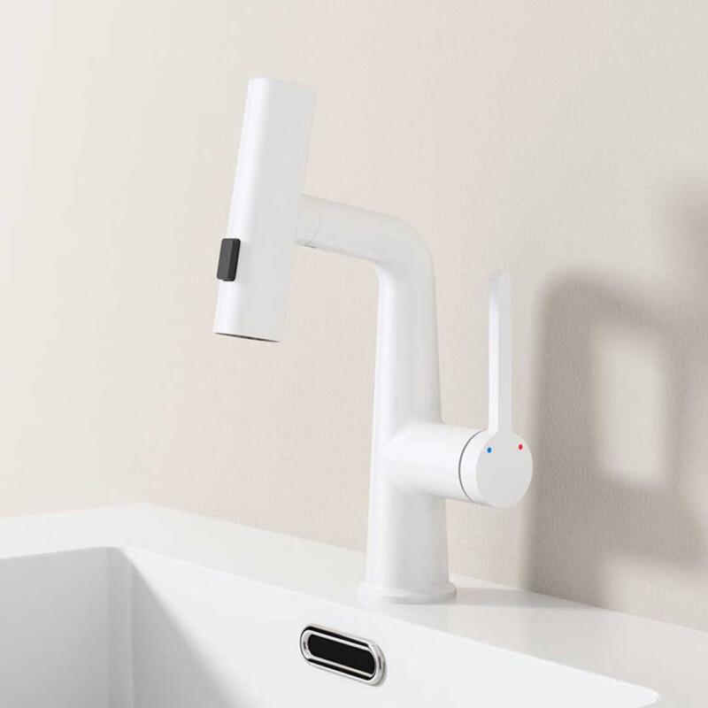 SIOYIE Cream White 3-Mode Pull-Out Basin Faucet