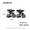 Gemelos bañados en oro de ciclista, puños de acero inoxidable negro, accesorios de botones para camisa de hombre, vestimenta formal de negocios