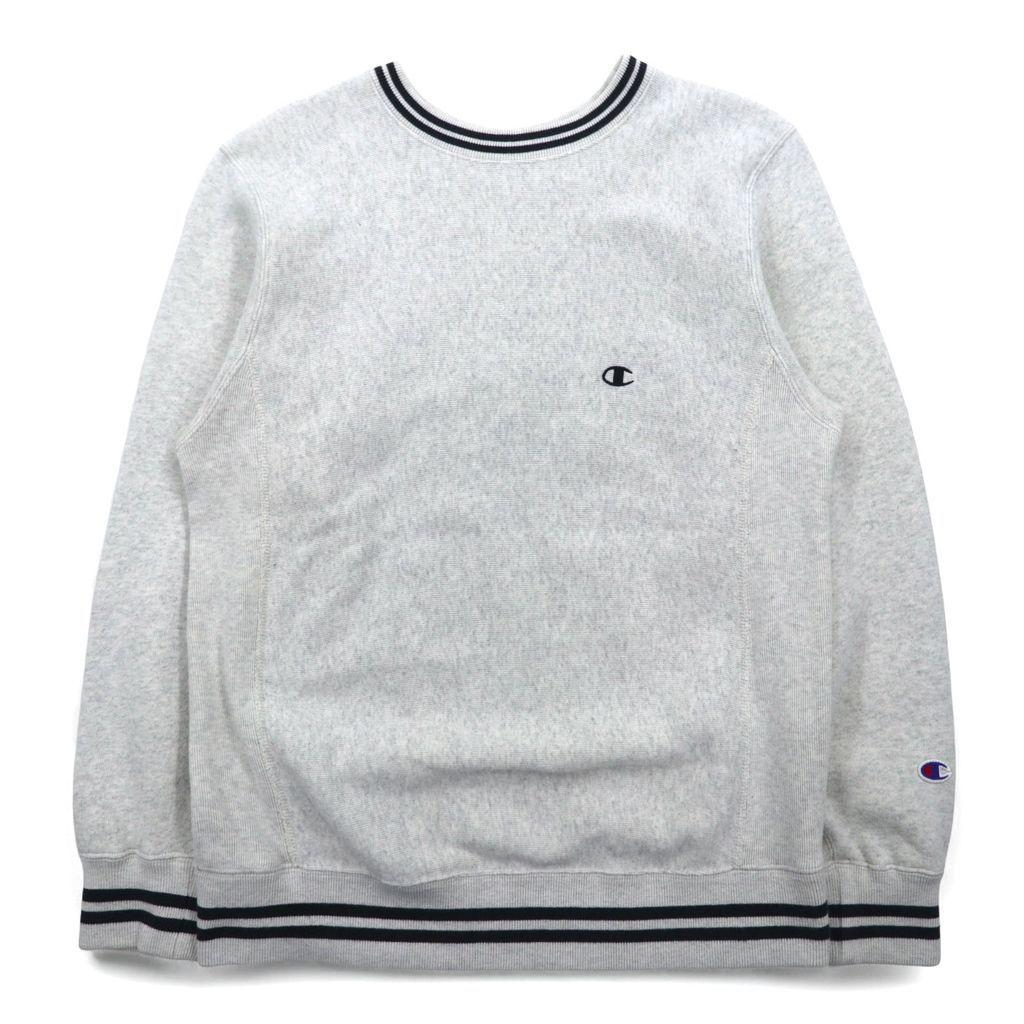 Used Champion REVERSE WEAVE Ribline Sweat M Gray Single Blue Tag Reprint C3-G029