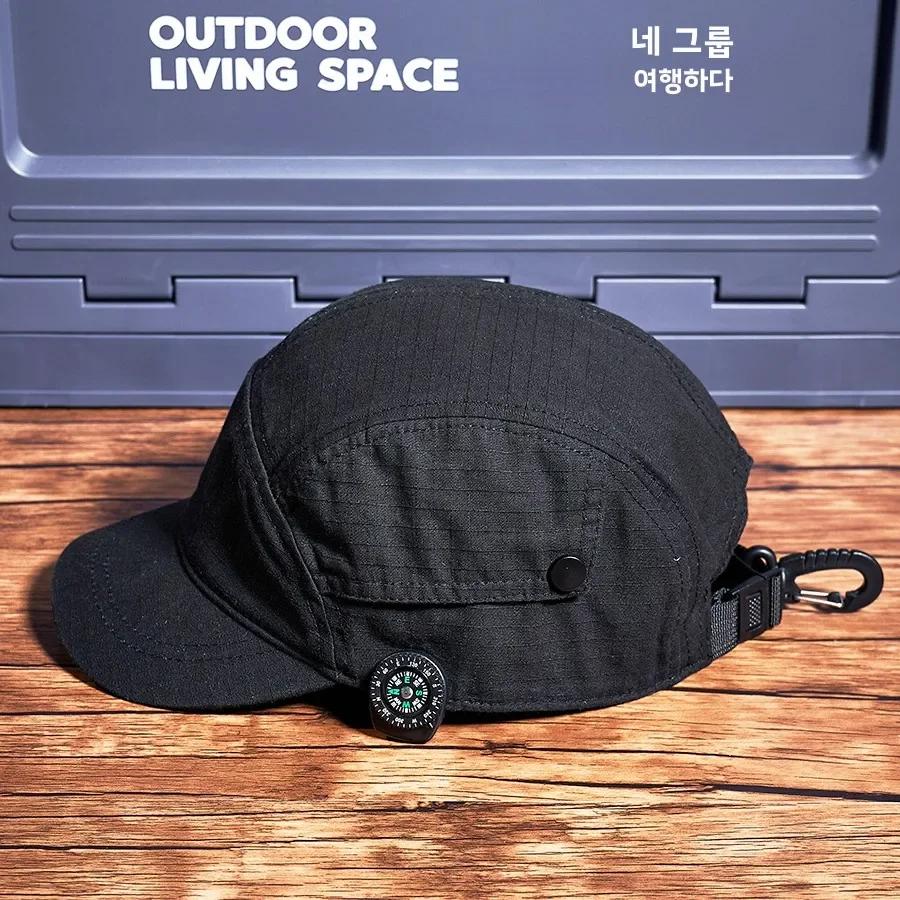 

New Tactical Workwear Baseball Cap Five-Panel Short Brim Outdoor Camping Hat Retro Trendy Unisex Soft Top Women s Sle Casual Co adjustable 56-60CM чорний
