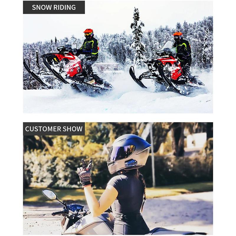 NEW-Bluetooth 5.0 Wireless Handsfree Motorcycle Noise Reduction Earphone Stereo Music Player