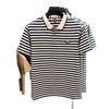 Mulberry Silk Breathable Polo Shirt Men'S Father Striped T-Shirt Trendy Lapel Loose Top