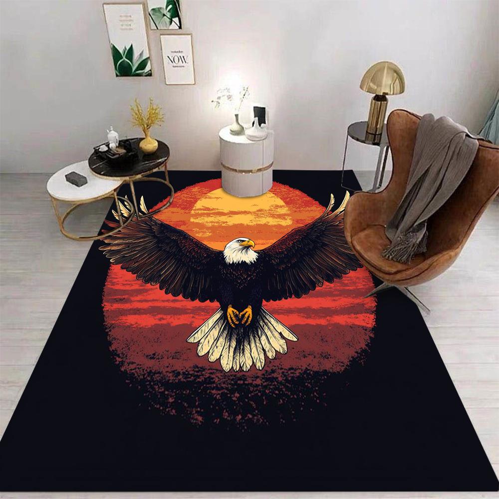 Cartoon Eagle Area Rug Non-Slip Washable Mat for Living Room Bedroom Kitchen Sofa Table Balcony Floor Carpet Home Decor