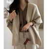 Women's Chic Layered Knitwear: Autumn and Winter Loose Shawl Sweater Coat