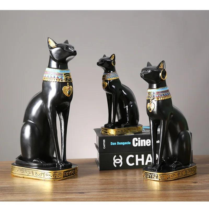 Retro Ägypten Katze Modell Bastet Statue Harz Tier Katze Figuren für Home Zimmer Dekor Innen Zubehör