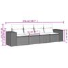 Vidaxl 4-Cz. Garden Lounge Set, Cushions, Black PE Rattan