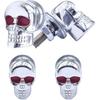 4 Stück 3D Totenkopf Kennzeichenschrauben für Auto, Dekorationsschrauben aus Edelstahl, Ersatzkit für Kennzeichenrahmen-Schrauben, Kennzeichenbefestigungsschrauben