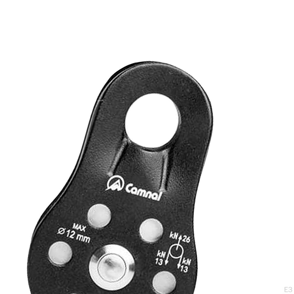 Pulley 26kN Rescuing Climbing with Ball Bearing Rock Single Aluminum Fixed Eye