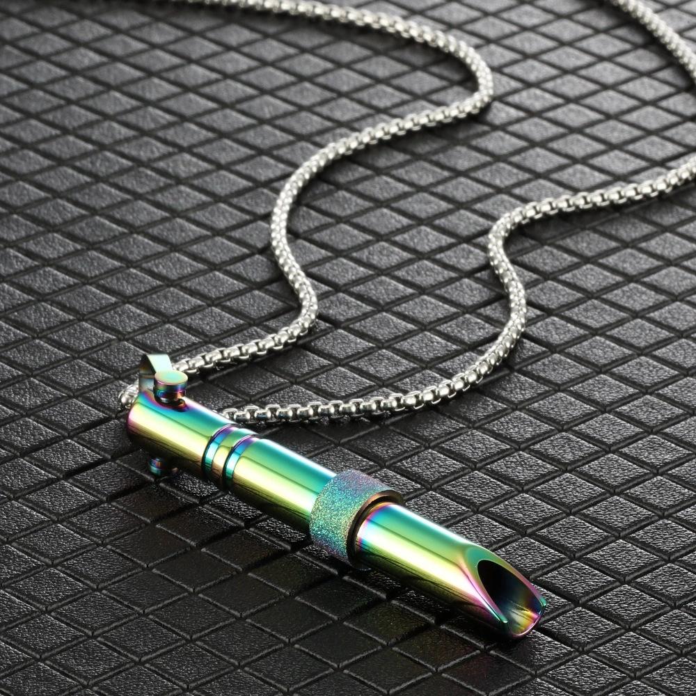 Turn the Beads to Adjust Breathing Meditation Mindfulness Whistle Pendant Necklace Jewelry