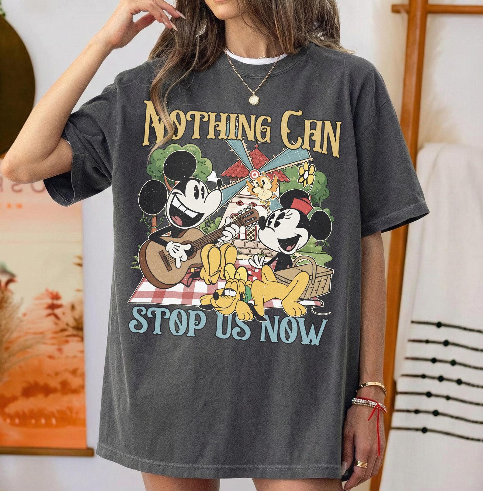 Retro Mickey And Minnie Runaway Railway Shirt, Nothing Can Stop Us Now Tee, Disney Family Trip Gift, WDW Magic Kingdom L