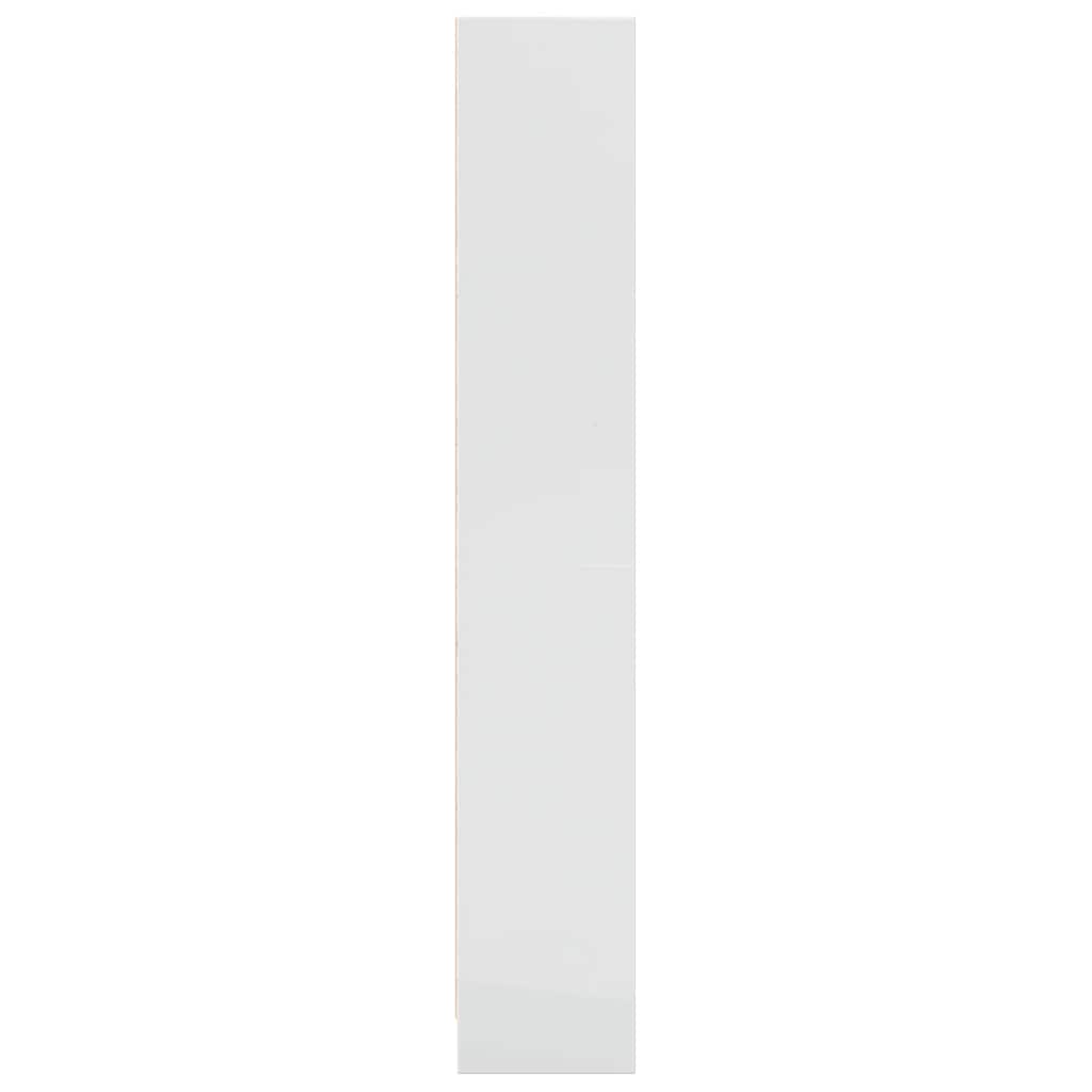 Bookshelf High Gloss White 60 x 24 x 143 cm Engineered Wood