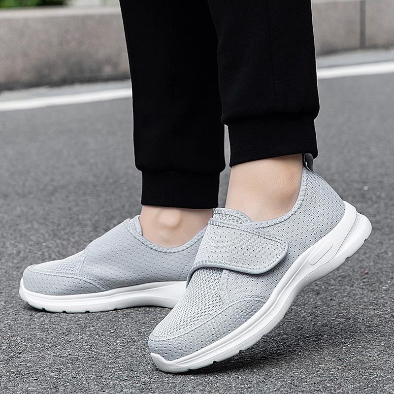 New walking shoes large size non-slip Velcro widened and fattened rehabilitation shoes fat sugar foot shoes