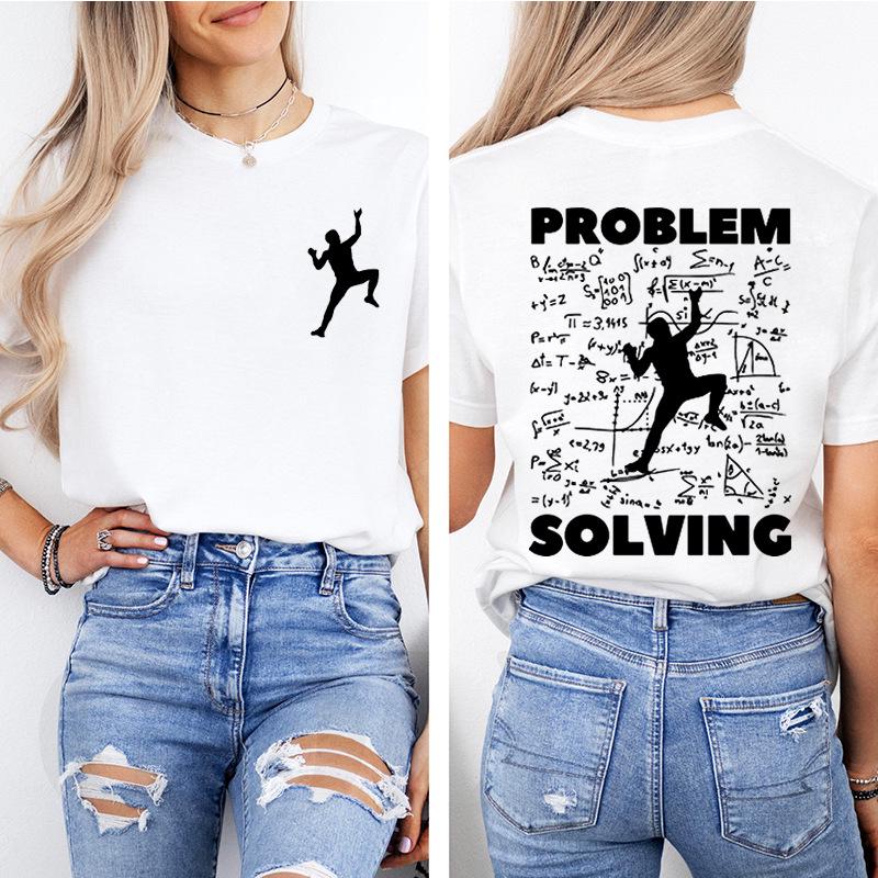Casual European Fit Rock Climbing Graphic T-Shirt – Loose, Short Sleeve, Fashionable Top
