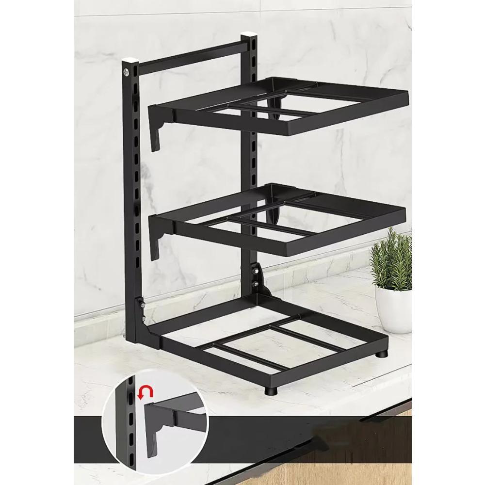 Kitchen Sink Organizer Rack Adjustable Pot Cabinet Rack Holder Multi-layer Home Frying Pan Holder Pot Bowl Storage Racks