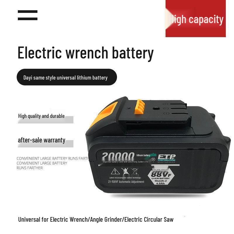 

Universal Electric Tool Battery for Wrenches, Angle Grinders, Saws, and Drills Universal 48VF 10-Segment