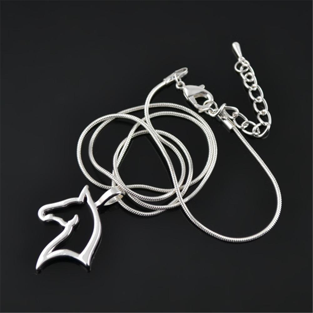 My Shape Horse Pendant Necklace for Men Women Animal Equestrian Horserace Necklace Choker Fashion Jewelry Gift for Horse Lover