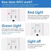 GFCI Outlet 15Amp Weather-Resistant White Wall Socket wtih LED Indicator Tamper Resistant Outlet for Kitchen Bathroom Outdoor