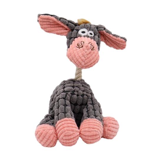 Squeaky Plush Dog Toy Tear-resistant Dog Chew Toy Cute Animal Shapes Dog Dental Cleaning Toy for Small Medium Large Dogs