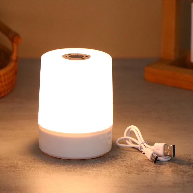3 Farge Berøring Nattlampe USB-lading Nattlys Nattstemningslys Soverom Nattbordslampe Hjemmedekorasjon Barn Nattlampe