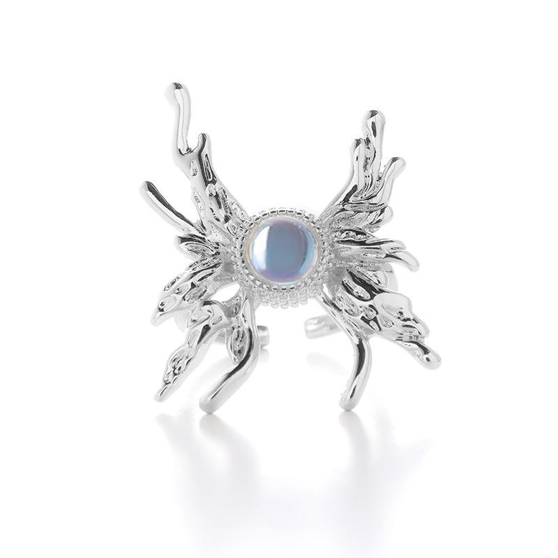 

Original Niche Design Butterfly Moonstone Cold Wind Light Luxury High-End Texture Index Finger Ring Female Tide Cool Adjustable opening